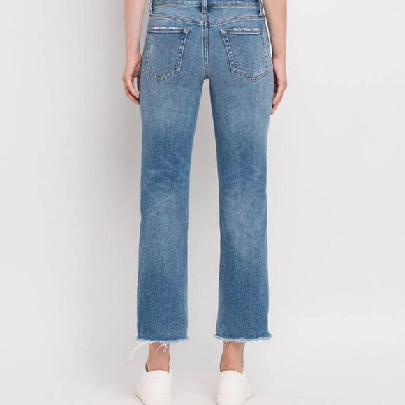 NWT Mid Rise Crop Straight Leg Jeans by Flying Monkey - Picture 7 of 9